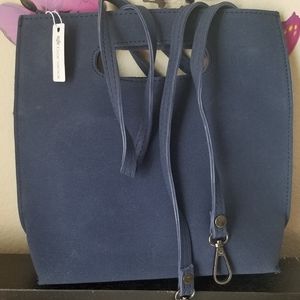 CARACOL BLUE BAG WITH SUEDE ADJUSTED STRAP